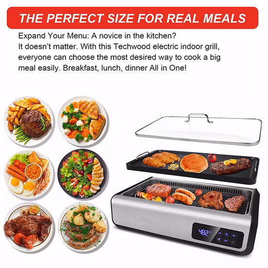 Rauchfreier Grill für den Innenbereich, elektrischer Grill zum Backen