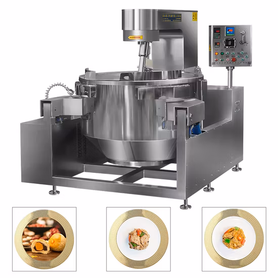 Restaurant Kommerzieller automatischer Multifunktions-Planeten-Kipp-Curry-Chili-Bohnen-Pasten-Misch-Herstellungs-Elektro-Gas-Dampf-Braun-Soßen-Koch-Wok