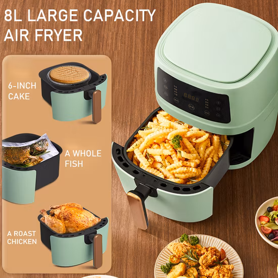 Küchenzubehör 8L 2400W Digitale elektrische Fritteuse Luftfritteuse