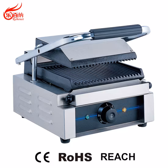 CE-geprüfter kommerzieller elektrischer gerillter Panini-Sandwich-Kontaktgrill (PG).
