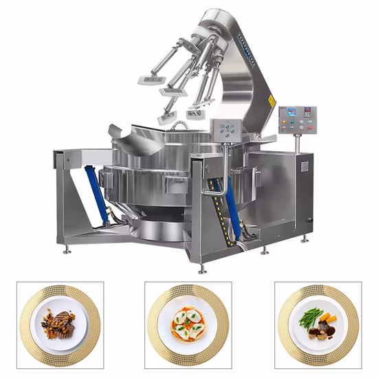 China Big Industrial Commercial Automatischer Multi-Planeten-Kipp-Curry-Chili-Bohnen-Pasten-Misch-Herstellungs-Wok mit elektrischem Gasdampf-Vinaigrette-Soßen-Koch-Wok