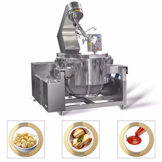 Restaurant Kommerzieller automatischer Multifunktions-Planeten-Kipp-Curry-Chili-Bohnen-Pasten-Misch-Herstellungs-Elektro-Gas-Dampf-Süßstoff-Soßen-Koch-Wok